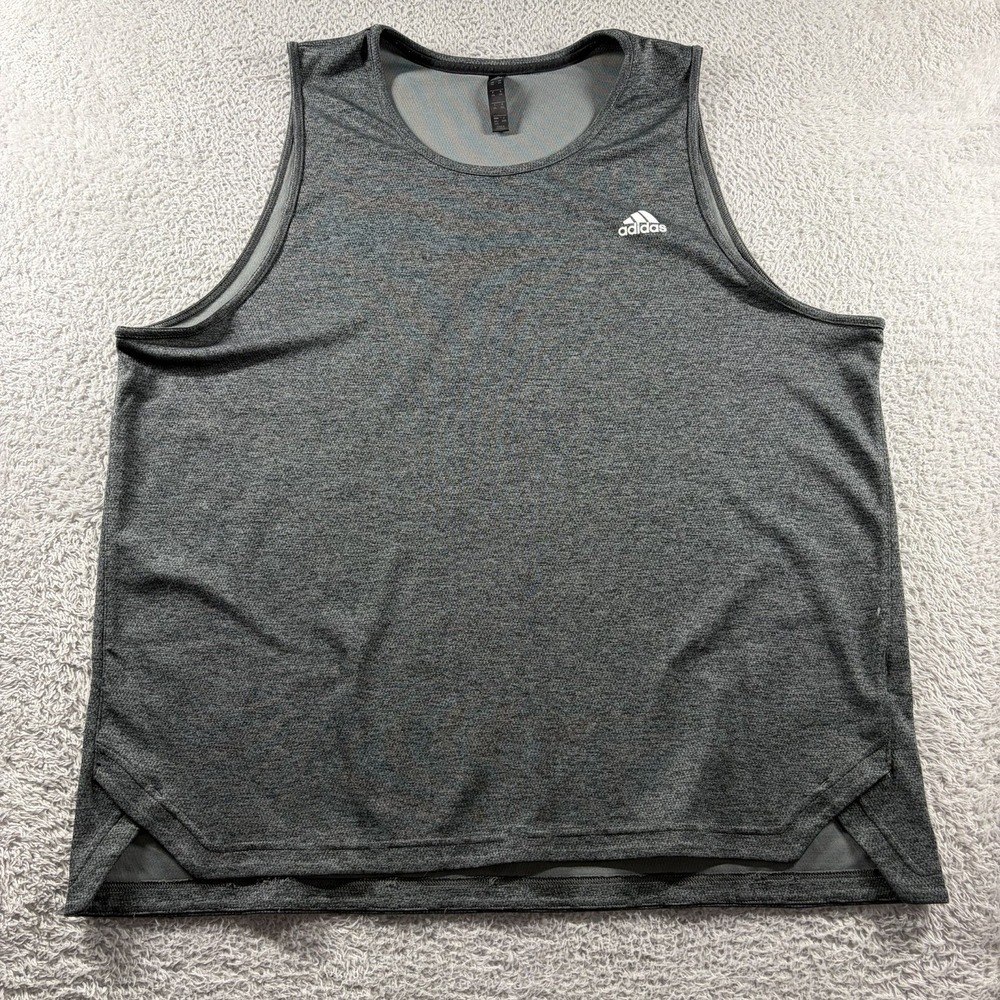 Adidas Tank Top Muscle Shirt Mens 2xl XXL Gray Sleeveless Wicking Training